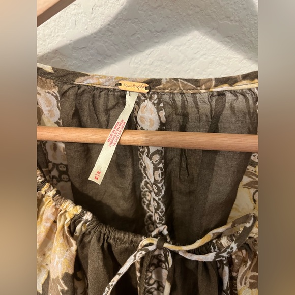 Free People Elena Top in Cocoa Combo Size Medium - Picture 9 of 11